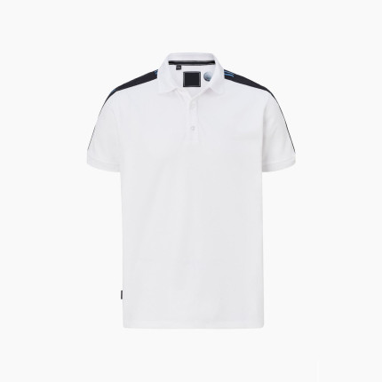 Taped Polo Shirt - White/Deep Water Blue